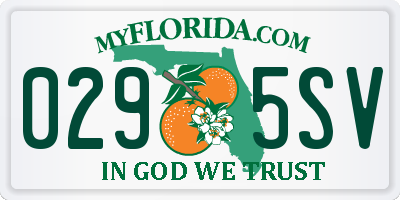 FL license plate 0295SV
