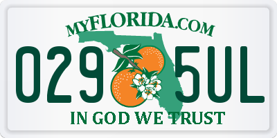 FL license plate 0295UL