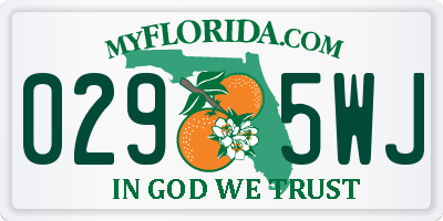 FL license plate 0295WJ