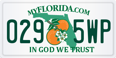 FL license plate 0295WP