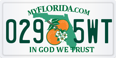 FL license plate 0295WT