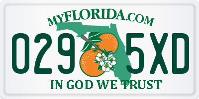 FL license plate 0295XD