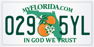 FL license plate 0295YL