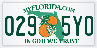 FL license plate 0295YO