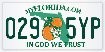 FL license plate 0295YP