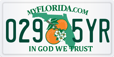 FL license plate 0295YR