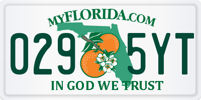 FL license plate 0295YT