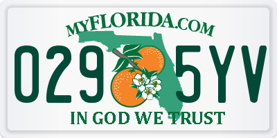 FL license plate 0295YV