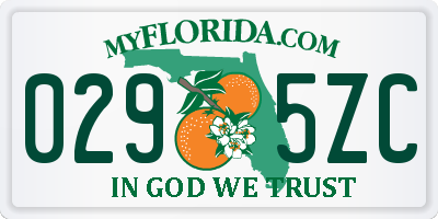 FL license plate 0295ZC