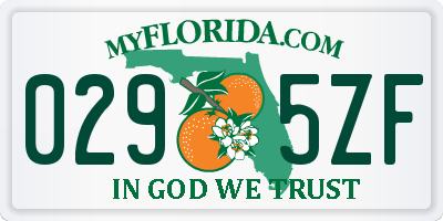 FL license plate 0295ZF