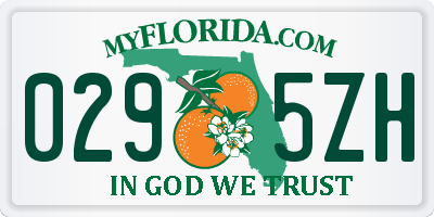 FL license plate 0295ZH