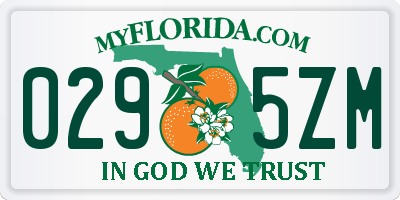 FL license plate 0295ZM
