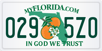 FL license plate 0295ZO