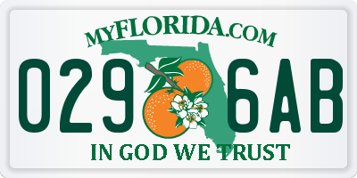 FL license plate 0296AB