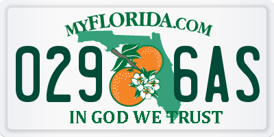 FL license plate 0296AS