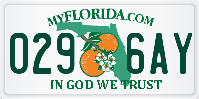 FL license plate 0296AY