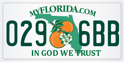 FL license plate 0296BB