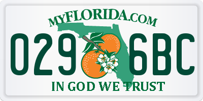 FL license plate 0296BC