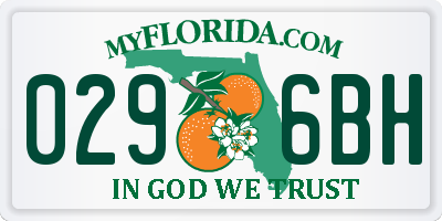 FL license plate 0296BH
