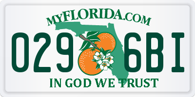 FL license plate 0296BI