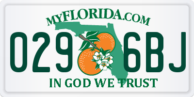 FL license plate 0296BJ