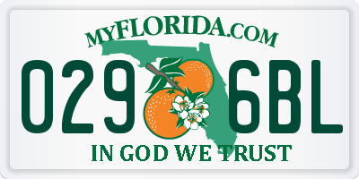 FL license plate 0296BL