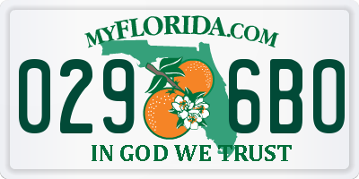 FL license plate 0296BO