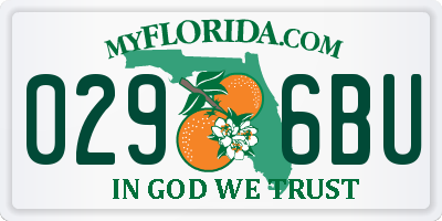 FL license plate 0296BU