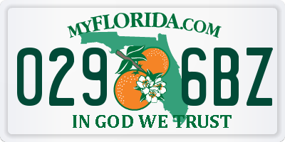 FL license plate 0296BZ