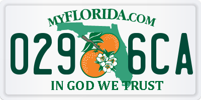 FL license plate 0296CA