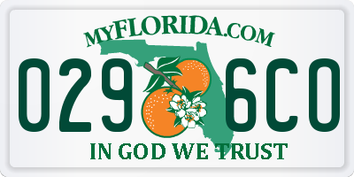 FL license plate 0296CO