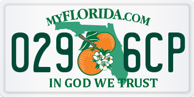 FL license plate 0296CP