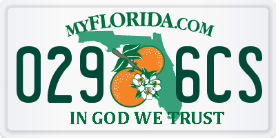 FL license plate 0296CS
