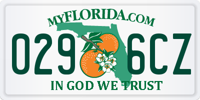 FL license plate 0296CZ