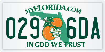 FL license plate 0296DA