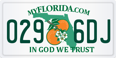 FL license plate 0296DJ