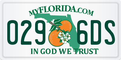 FL license plate 0296DS