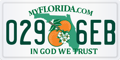 FL license plate 0296EB