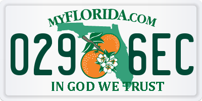FL license plate 0296EC