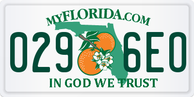 FL license plate 0296EO
