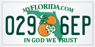 FL license plate 0296EP