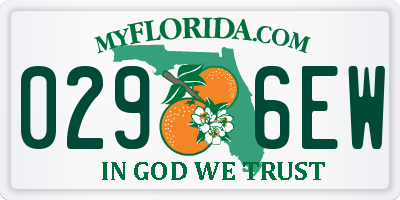 FL license plate 0296EW