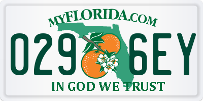 FL license plate 0296EY