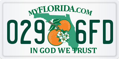FL license plate 0296FD