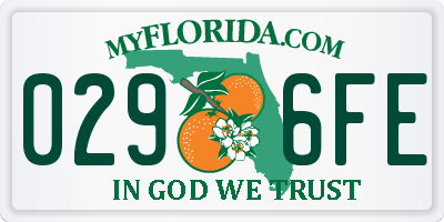 FL license plate 0296FE