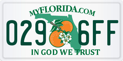 FL license plate 0296FF