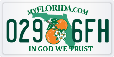 FL license plate 0296FH