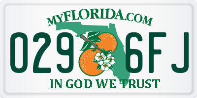 FL license plate 0296FJ