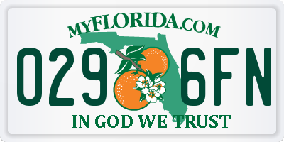 FL license plate 0296FN
