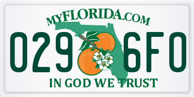 FL license plate 0296FO